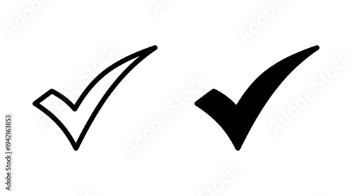 Check mark icon set vector. Tick mark sign and symbol