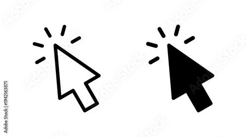 Click icon set vector. pointer arrow sign and symbol. cursor icon