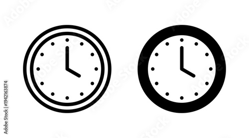 Clock icon set vector. Time sign and symbol. watch icon