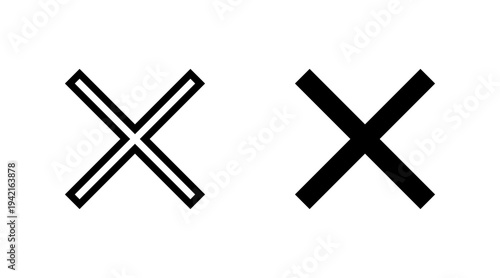 Close icon set vector. Delete sign and symbol. cross sign