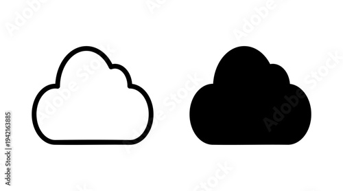 Cloud icon set vector. cloud sign and symbol