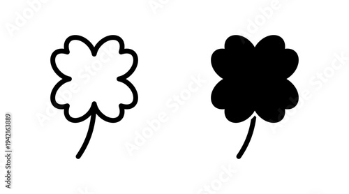 Clover icon set vector. clover sign and symbol. four leaf clover icon.