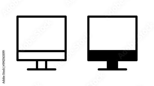 Computer icon set vector. computer monitor sign and symbol