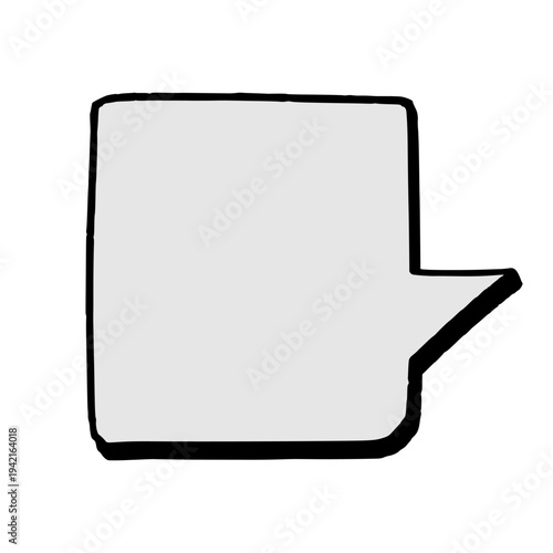 Shaped Comic Chat Box Featuring Handcrafted Outlines and Street Art Inspired Dialogue Design for Creative Layouts.