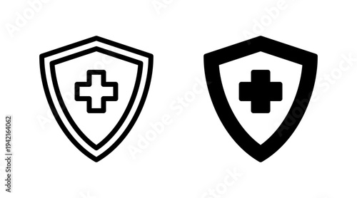 Health insurance icon set vector. Insurance document sign and symbol