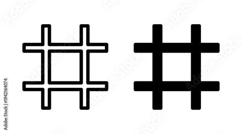 Hashtag icon set vector. hashtag sign and symbol