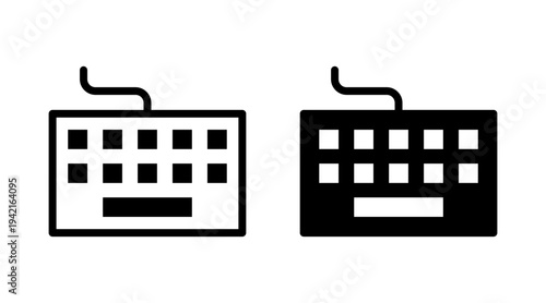 Keyboard icon set vector. keyboard sign and symbol