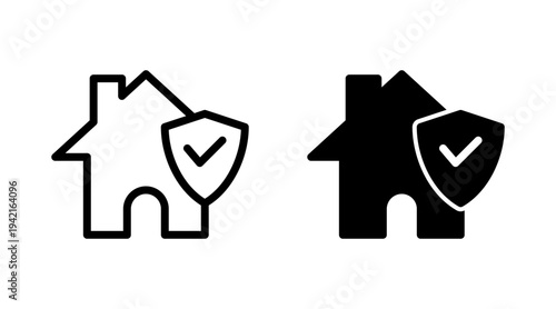 home insurance icon set  vector. home protection sign and symbol