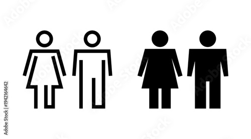 Man and woman icon set vector. male and female sign and symbol. Girls and boys