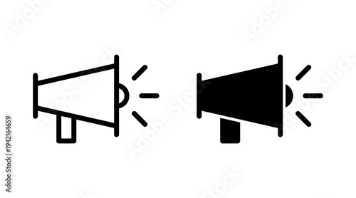 Megaphone icon set vector. Loudspeaker sign and symbol