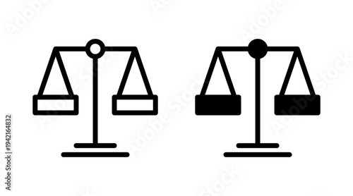 Scales icon set vector. Law scale icon. Justice sign and symbol