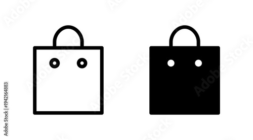 Shopping bag icon set vector. shopping sign and symbol