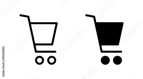 Shopping icon set vector. Shopping cart sign and symbol. Trolley icon