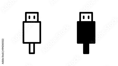 Usb icon set vector. Flash disk sign and symbol. flash drive sign.