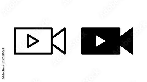 Video icon set vector. video camera sign and symbol. movie sign. cinema