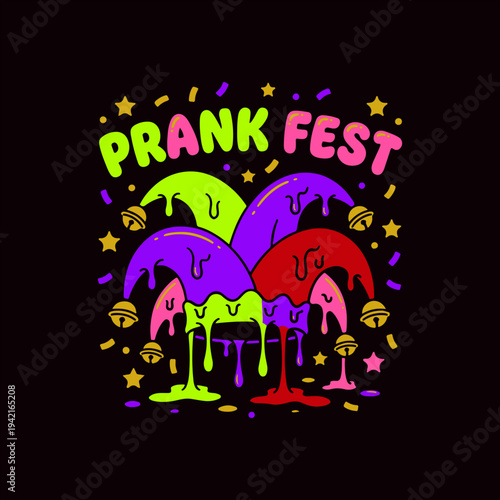 Prank Fest Funny St Patricks Day Jester Hat Cartoon Party T Shirt Design