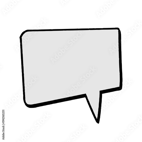 Square Comic Bubble Chat Box with Handcrafted Manual Lines and Urban Tag Style for Powerful Messaging.