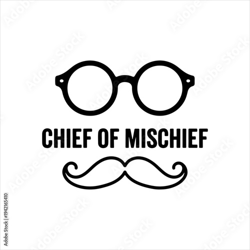 Title: Chief Of Mischief Funny St Patrick Day Irish Mustache Glasses Design
