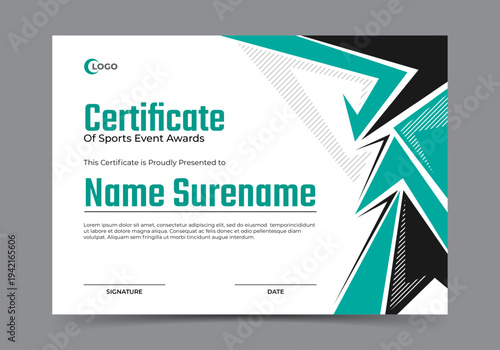 Sports event certificate design template