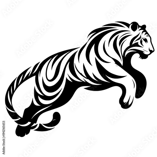 Wild tiger silhouette