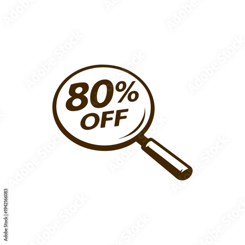 80% off magnifying glass vector
Vector percentage discount sale on a white background