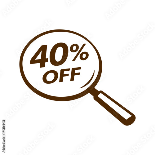 40% off magnifying glass vector
Vector percentage discount sale on a white background