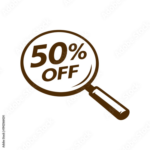 50% off magnifying glass vector
Vector percentage discount sale on a white background