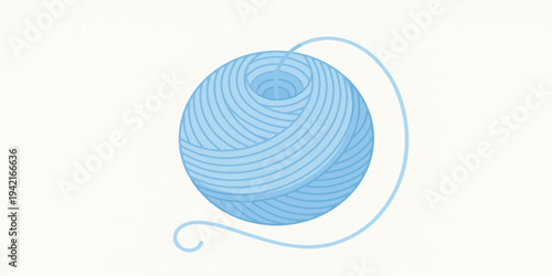 Blue Thread Ball with Unwinding String.