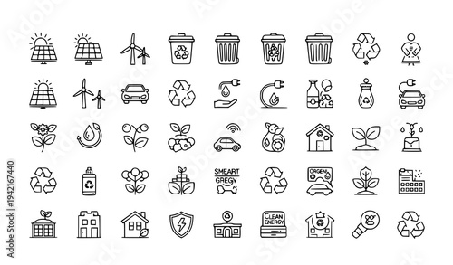 Eco-Friendly Sustainability Icon Pack – Editable Stroke Linear Vector Pictograms