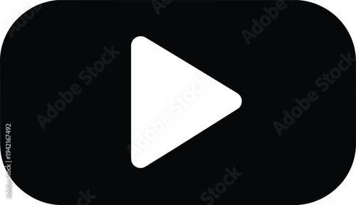 Minimalist Black Play Button Icon for Video Streaming and Multimedia Applications