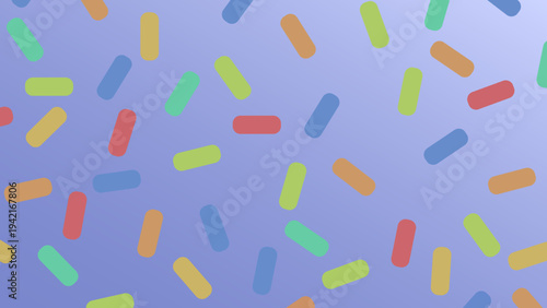 Colorful Abstract Capsules Pattern on Gradient Background