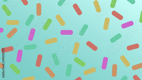 Colorful Abstract Capsules Pattern on Gradient Background