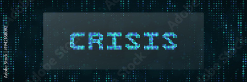 Digital Cybersecurity Data Breach and System Failure Crisis Concept with Pixelated Text