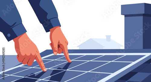 Solar Panel Installation on Rooftop Renewable Energy Sustainability.