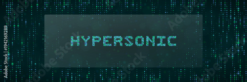 Hypersonic Missile Technology Concept with Digital Data Matrix Background for Aerospace Defense