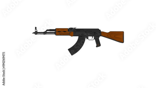 assault rifle isolated on white