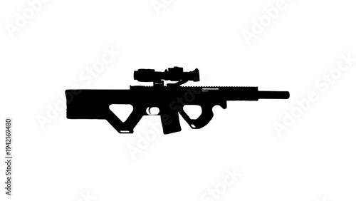 assault rifle isolated on white