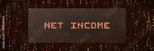Digital Net Income Banner for Fintech Data Analytics and Corporate Financial Profit Reporting