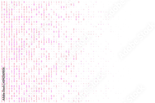 Pink binary code background for feminine tech branding and cybersecurity data privacy