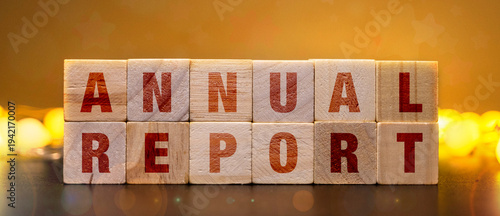 Annual Report Wooden Blocks for Nonprofit Financial Transparency and Fiscal Review