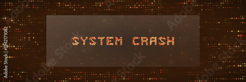 Cybersecurity Ransomware Attack Alert Screen with System Crash Text and Glitch Effect