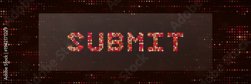 Red Pixelated Submit Button for Cybersecurity Data Portal and Digital Interface