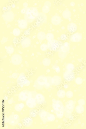 Soft Pastel Yellow Bokeh Background with White Light Circles for Baby Shower and Spring Greeting Cards