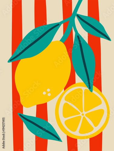 Lemon With Slice Dolce Vita Poster