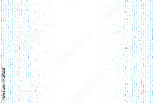 Abstract binary code data stream background for quantum computing and cybersecurity encryption technology