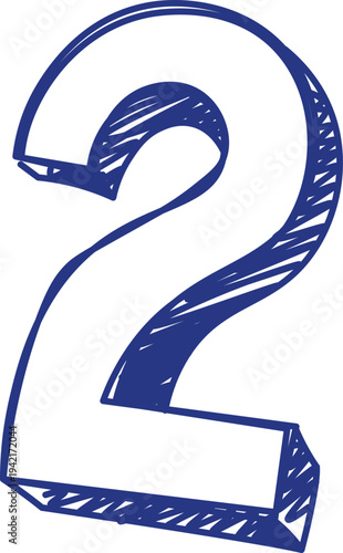 Number Two Scribble Doodle