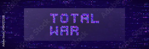 Cyberpunk Total War Glitch Text Graphic for Retro Gaming and Esports Background