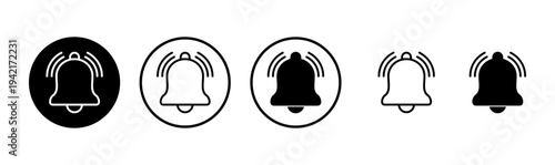 Bell icon logo design. Notification sign and symbol for web site design