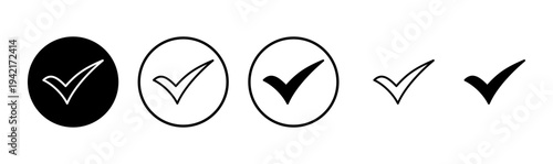 Check mark icon logo design. Tick mark sign and symbol