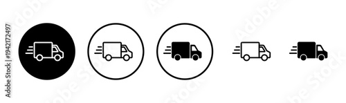 Delivery truck icon logo design. Delivery truck sign and symbol. Shipping fast delivery icon